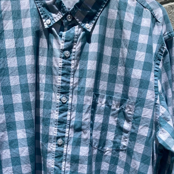 J Crew long sleeve button down shirt blue white check XL - Picture 3 of 14